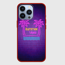Чехол для iPhone 13 Pro Неоновые пальмы summer vibes, цвет: 3D-красный