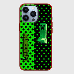 Чехол для iPhone 13 Pro Minecraft creeper pattern, цвет: 3D-красный