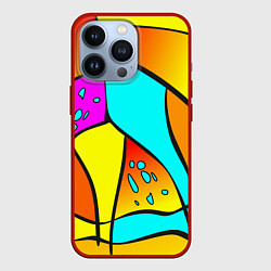 Чехол для iPhone 13 Pro Яркая абстракция, цвет: 3D-красный