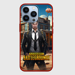 Чехол для iPhone 13 Pro PUBG mobile персонаж в костюме, цвет: 3D-красный