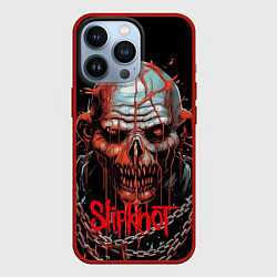 Чехол для iPhone 13 Pro Slipknot зомби в цепи, цвет: 3D-красный