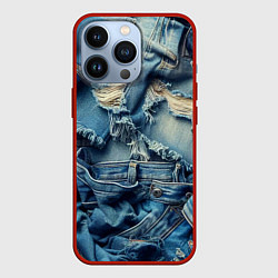 Чехол для iPhone 13 Pro Denim rags - fashion trend, цвет: 3D-красный