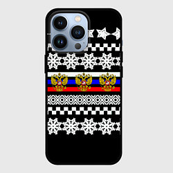 Чехол для iPhone 13 Pro Rusiia winter pattern, цвет: 3D-черный