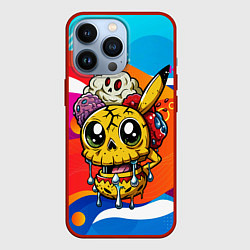 Чехол для iPhone 13 Pro Пикачу в стиле зомби, цвет: 3D-красный