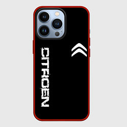 Чехол для iPhone 13 Pro Citroen logo white, цвет: 3D-красный