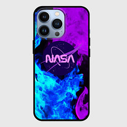 Чехол для iPhone 13 Pro NASA neon flame, цвет: 3D-черный