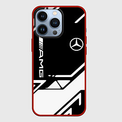 Чехол для iPhone 13 Pro Mercedes bens geometry, цвет: 3D-красный