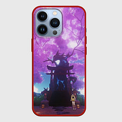 Чехол для iPhone 13 Pro Genshin Impact Сакура Наруками, цвет: 3D-красный