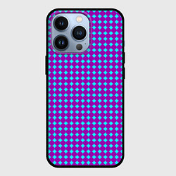 Чехол для iPhone 13 Pro Паттерн кругов и ромбов, цвет: 3D-черный