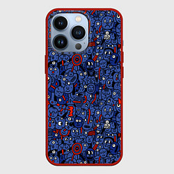 Чехол для iPhone 13 Pro Человечки панки, цвет: 3D-красный