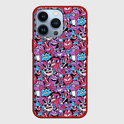 Чехол для iPhone 13 Pro Смеющиеся монстры, цвет: 3D-красный