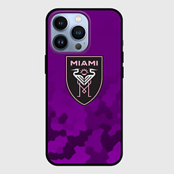 Чехол для iPhone 13 Pro Inter Miami logo pattern, цвет: 3D-черный