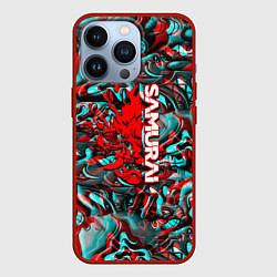 Чехол для iPhone 13 Pro Samurai glitch game, цвет: 3D-красный