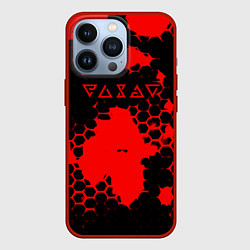 Чехол для iPhone 13 Pro The Witcher hexagon краски, цвет: 3D-красный