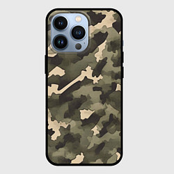 Чехол для iPhone 13 Pro Армейский камуфляж песчаный, цвет: 3D-черный
