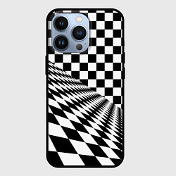 Чехол для iPhone 13 Pro Шахматная психоделика иллюзия, цвет: 3D-черный