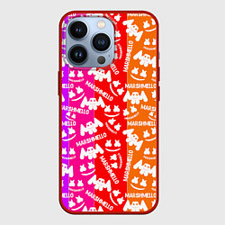 Чехол для iPhone 13 Pro Marshmello rainbow, цвет: 3D-красный