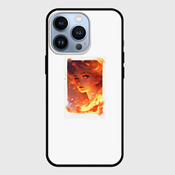 Чехол для iPhone 13 Pro Flame girl, цвет: 3D-черный