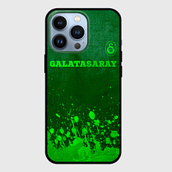 Чехол для iPhone 13 Pro Galatasaray - green gradient посередине, цвет: 3D-черный