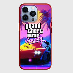 Чехол для iPhone 13 Pro Vice city retro wave Lambo, цвет: 3D-красный