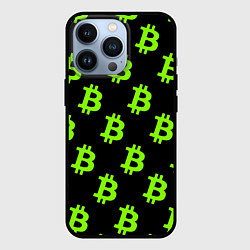 Чехол для iPhone 13 Pro Биткоин кислотные монеты, цвет: 3D-черный