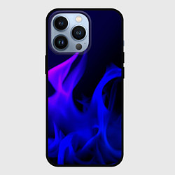 Чехол для iPhone 13 Pro Неоновый огонь текстура, цвет: 3D-черный