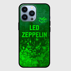 Чехол iPhone 13 Pro Led Zeppelin - green gradient посередине