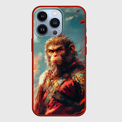 Чехол для iPhone 13 Pro Wukong на фоне лепестков, цвет: 3D-красный