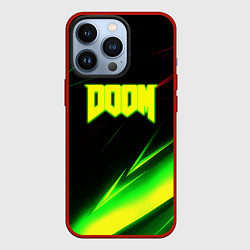 Чехол для iPhone 13 Pro Doom кислотные линии, цвет: 3D-красный