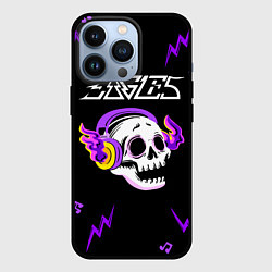 Чехол для iPhone 13 Pro Eagles неоновый череп, цвет: 3D-черный