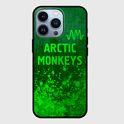 Чехол для iPhone 13 Pro Arctic Monkeys - green gradient посередине, цвет: 3D-черный