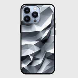 Чехол для iPhone 13 Pro Белая геометрия с искажением, цвет: 3D-черный