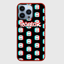 Чехол для iPhone 13 Pro Roblox pattern glitch, цвет: 3D-красный