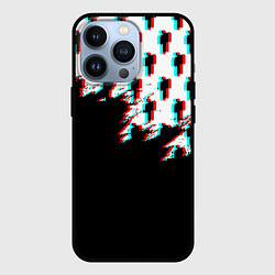 Чехол для iPhone 13 Pro Billie Eilish pattern glitch, цвет: 3D-черный