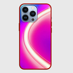 Чехол для iPhone 13 Pro Неоновый свет текстура, цвет: 3D-красный