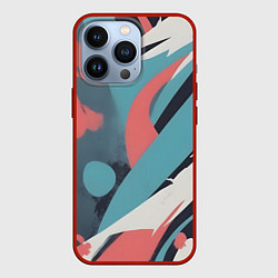 Чехол для iPhone 13 Pro Граффити в пастельных тонах абстракция, цвет: 3D-красный