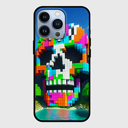 Чехол для iPhone 13 Pro Minecraft landscape with skull - ai art fantasy, цвет: 3D-черный