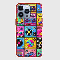 Чехол для iPhone 13 Pro Вибрации 90-х вечеринка в стиле ретро, цвет: 3D-красный