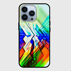Чехол для iPhone 13 Pro Неоновая абстракция стекло, цвет: 3D-черный