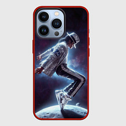 Чехол для iPhone 13 Pro Michael Jackson on the moon, цвет: 3D-красный