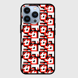 Чехол для iPhone 13 Pro Чёрно-красные фигуры на белом фоне, цвет: 3D-черный