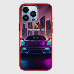 Чехол для iPhone 13 Pro Porshe big city, цвет: 3D-красный