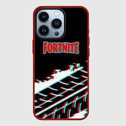 Чехол для iPhone 13 Pro Fortnite краски глитч, цвет: 3D-красный