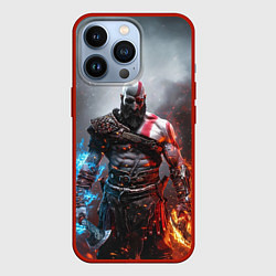 Чехол для iPhone 13 Pro God of War Кратос, цвет: 3D-красный