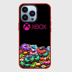 Чехол для iPhone 13 Pro Xbox пончики, цвет: 3D-красный