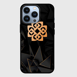 Чехол для iPhone 13 Pro Breaking Benjamin golden poly, цвет: 3D-черный