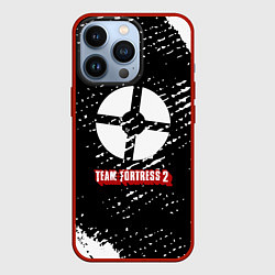 Чехол для iPhone 13 Pro Team Fortress 2 краски штрихи, цвет: 3D-красный