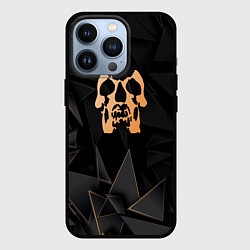 Чехол для iPhone 13 Pro Deftones golden poly, цвет: 3D-черный