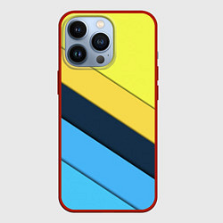 Чехол для iPhone 13 Pro Геометрия полосы спорт, цвет: 3D-красный