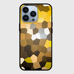 Чехол для iPhone 13 Pro Желто белая мозаика, цвет: 3D-черный